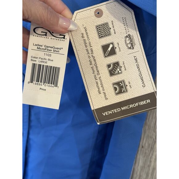 NWT Game Guard Vented Blue Color Microfiber Outdoor UVProtect Shirt Women's L - Picture 4 of 5